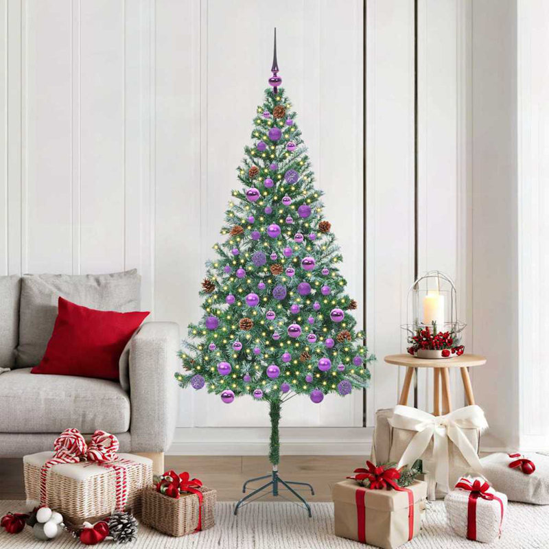 vidaXL Artificial Christmas Tree with Stand Green PVC and Steel, 5.91 ft