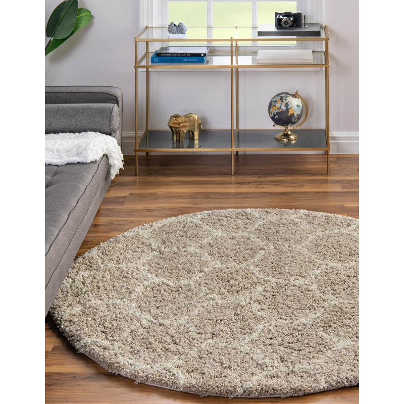 Geometric Indoor Rug, Round 7'10"