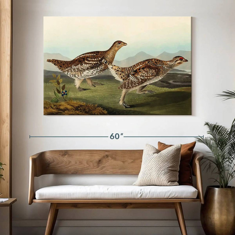 Brampt Sharp Tailed Grouse, 34" H x 51" W
