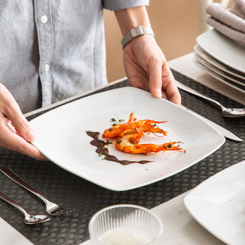 23.5cm Porcelain China Commercial Dishwasher Safe Dinner Plate,  