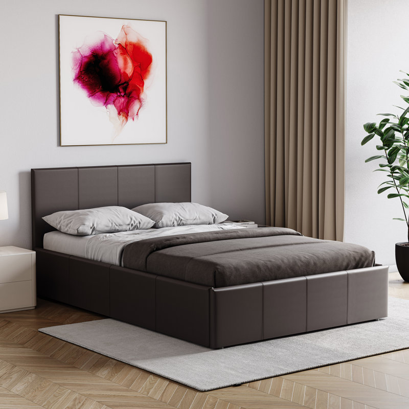 Wilna Upholstered Ottoman Bed, UKFR Certified, Small Double (4'), Brown