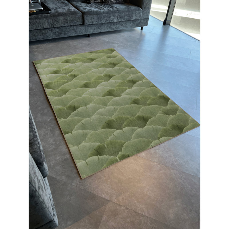 Tapis intérieur / extérieur en polypropylène tissé à la machine Velitchko, Rectangle 2 pi 7 po x 4 pi 11 po