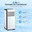 Electactic 8,000 Btu Portable Air Conditioner ,cools 350 Sq.ft To 61°f, 4 Modes (cool/dry/fan/sleep), =45db Ultra Quiet, Easy Install Includes Remote & Washable Filter