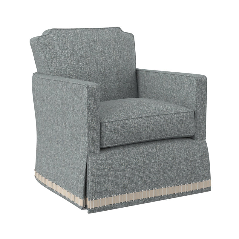 Elise Upholstered Swivel Armchair, Maya Cyan Polyester Blend
