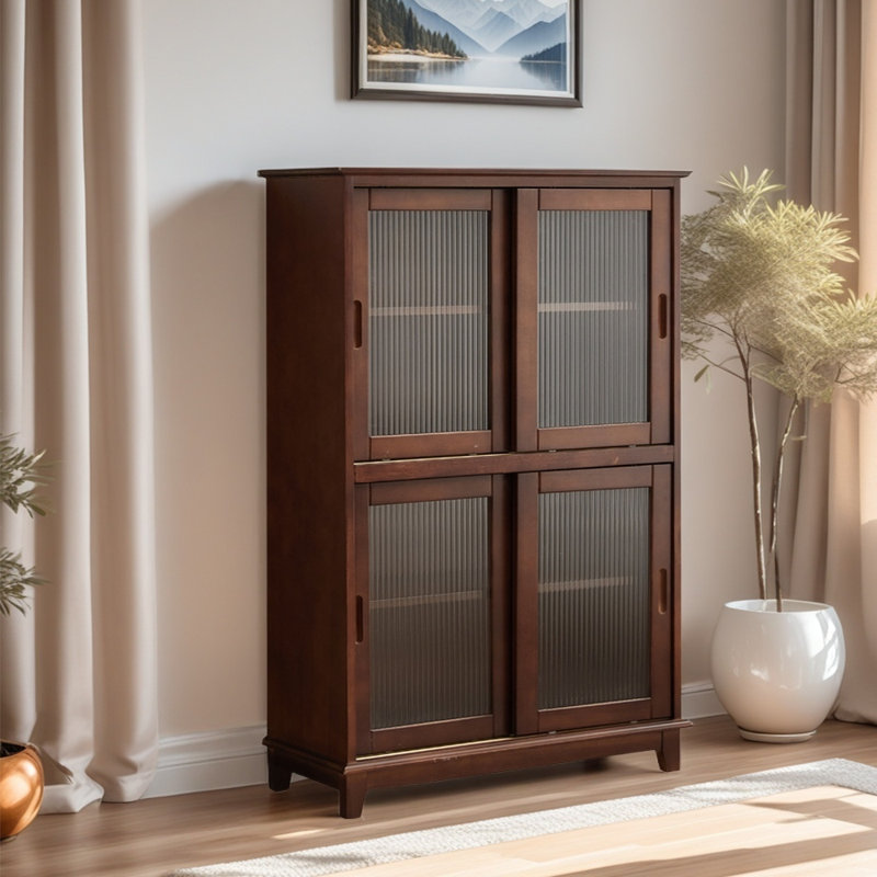 Bibliothèque simple en bois, (4 tablettes) H 52,36 po x l 40,16 po x P 13,39 po, Marron foncé