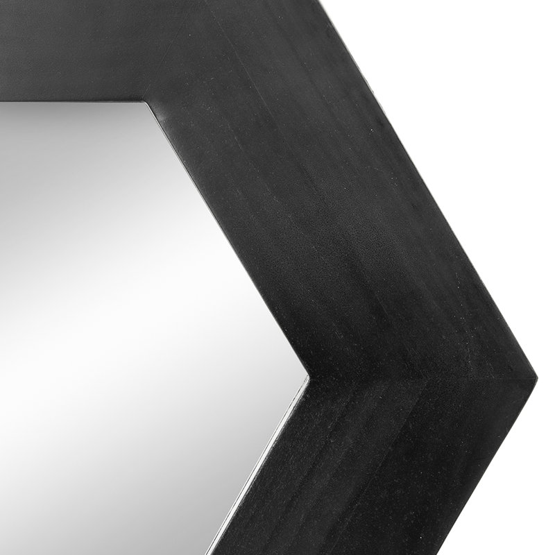 Miroir avec cadre en bois massif, 18,5 po x 18,5 po, miroir noir avec cadre, fin, 18,5 po x 18,5 po