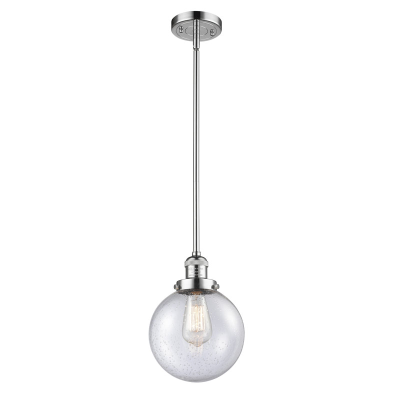 Luminaire suspendu sphère 1 lumière Zarmayr, Ampoule non incluse, Grainé