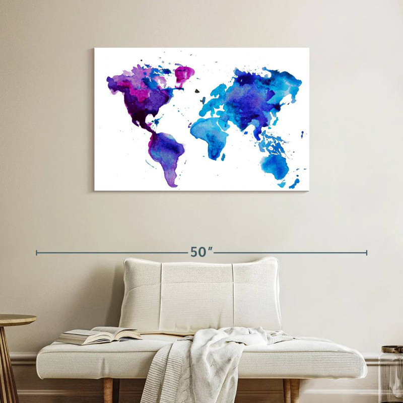 Carte du monde Aliaz Cool Hues, H 26 po x l 39 po