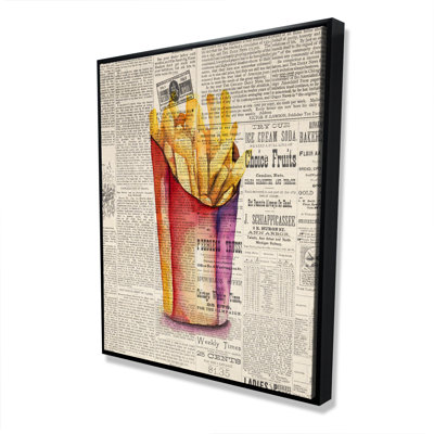 Frites sur toile de style rétro - nourriture rétro