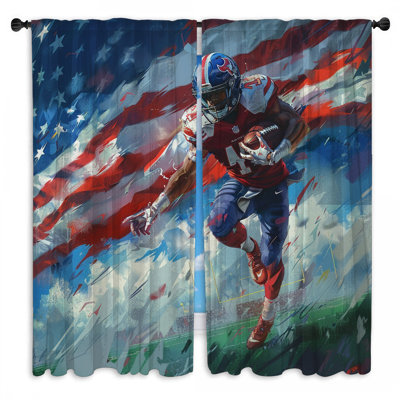Football Window Curtains  Sports Sheer & Room Darkening - 2 Panels