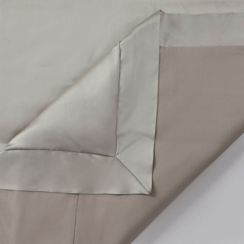 Champagne Satin Queen Duvet Cover Set with Shams