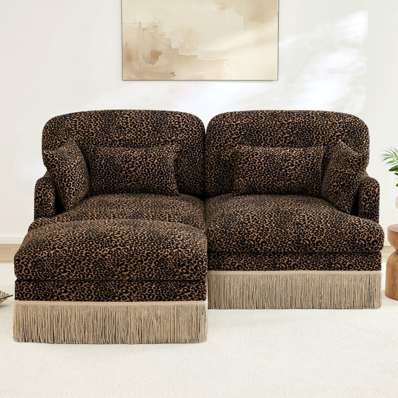 Canapé Comfy Chenille Leopard, Brun