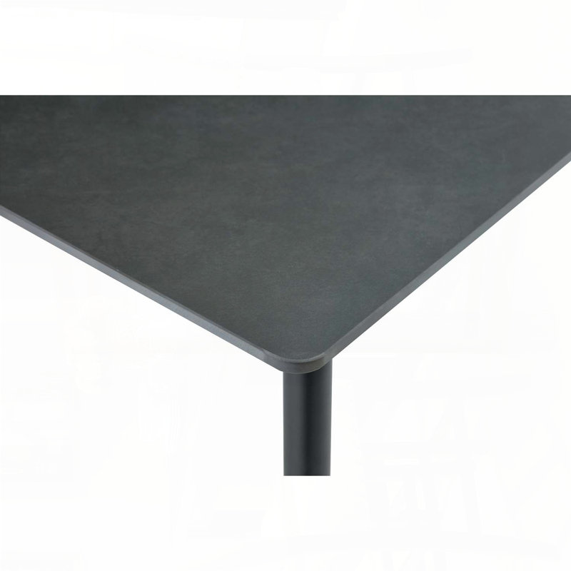 Table de salle à manger rectangulaire en pierre frittée avec pieds plaqués or (résistant à la chaleur et aux égratignures)