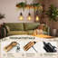 3-Light Vintage Burnt Wood Kitchen Island Pendant
