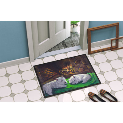 Tapis intérieur ou extérieur Westie A Winter's Night 24X36 PPP3276JMAT_Dog