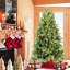 Arbre de Noël 9 pi avec 2435 PE mixtes et pointes, conception à charnières pour un assemblage rapide, support en métal robuste, décoration classique Pe +, support