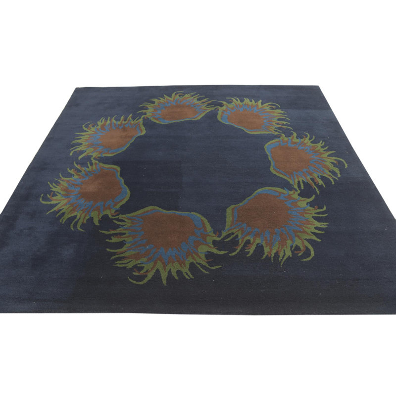 Tapis carré bleu marine Orlando