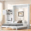 Murphy Bed With Storage Shelves And Louvred Style Decoration-520183057