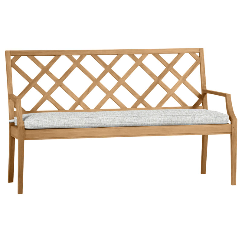 Banc d'extérieur en teck Haley, Teck naturel, Pas de soudure, Perle Bali