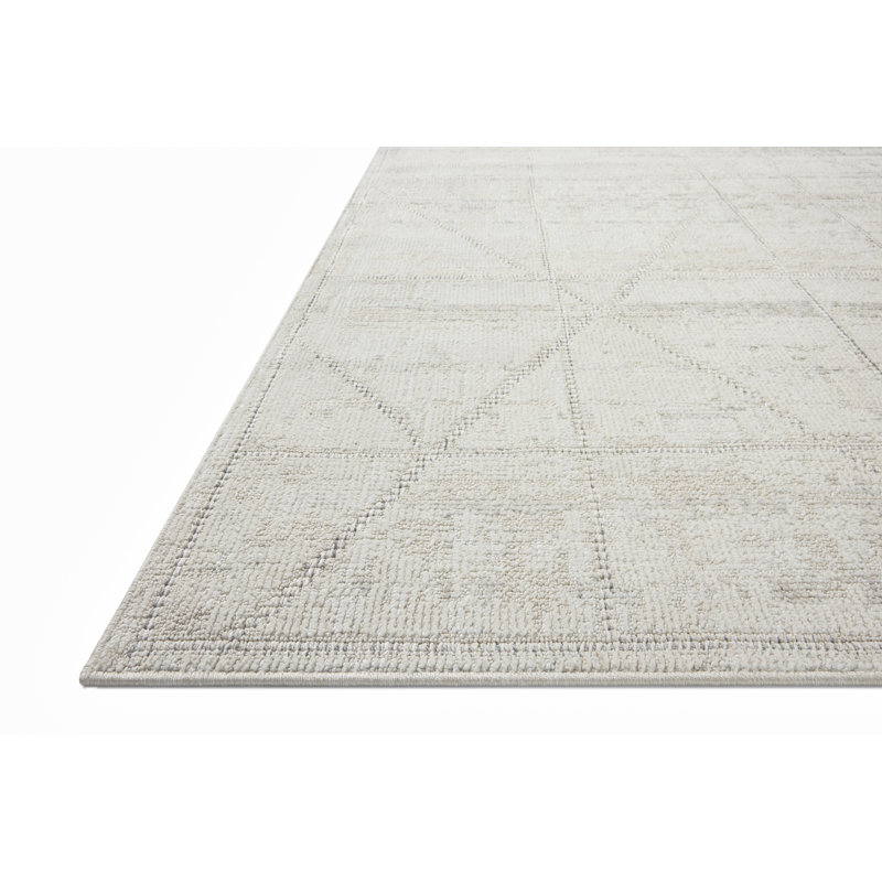 Tapis ivoire / graphite Loloi Tibo, Carré 9 pi 3 po x 9 pi 3 po