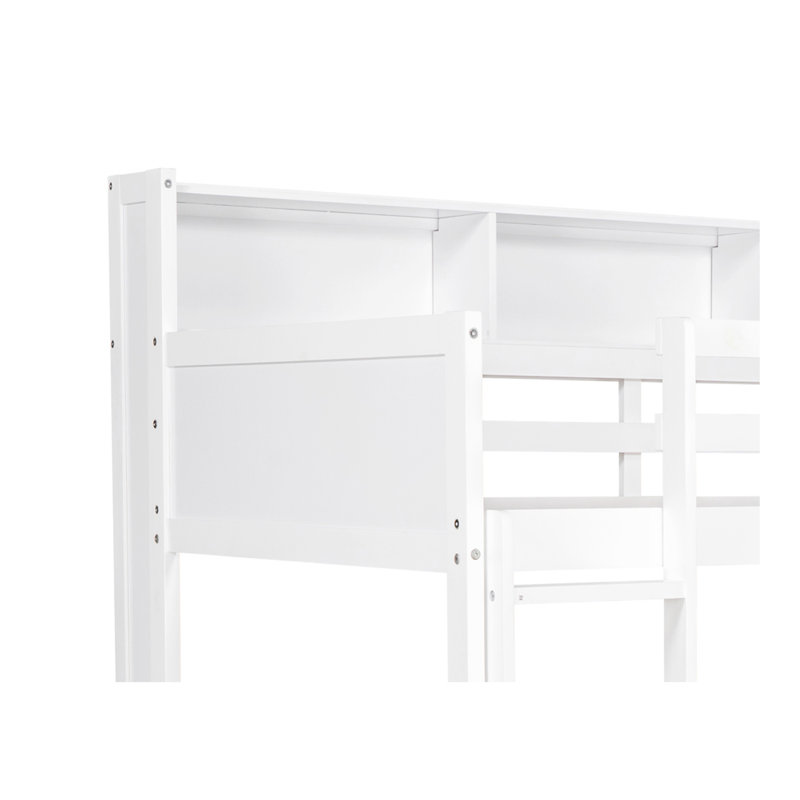 Ginamarie Twin over Twin Standard Bunk Bed with Shelves by Harriet Bee, White