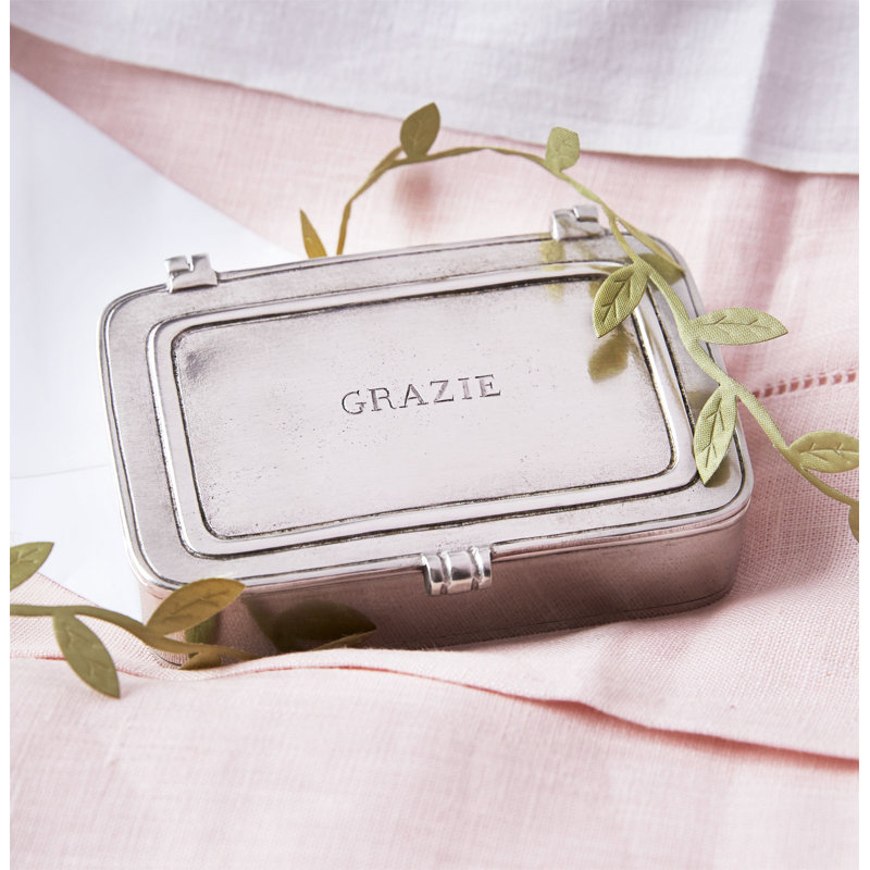 "Grazie" Decorative Box, 1.2" H x 4.5" W x 3.1" D