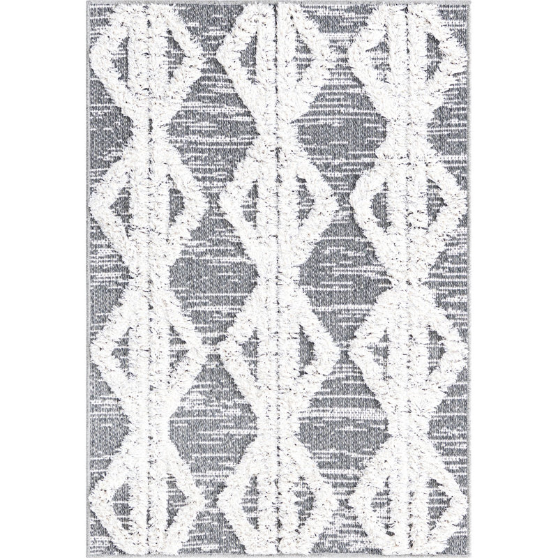 Eiryn Cotton Abstract Indoor Rug, Rectangle 2'3" x 3'