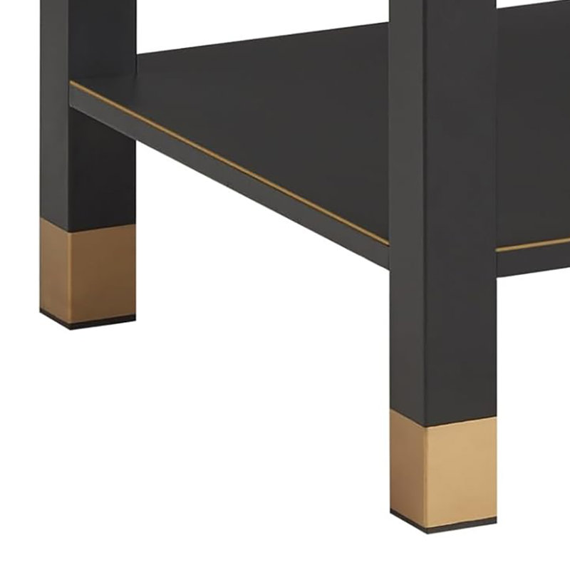 Petite table d'appoint carrée Living Room, Noir