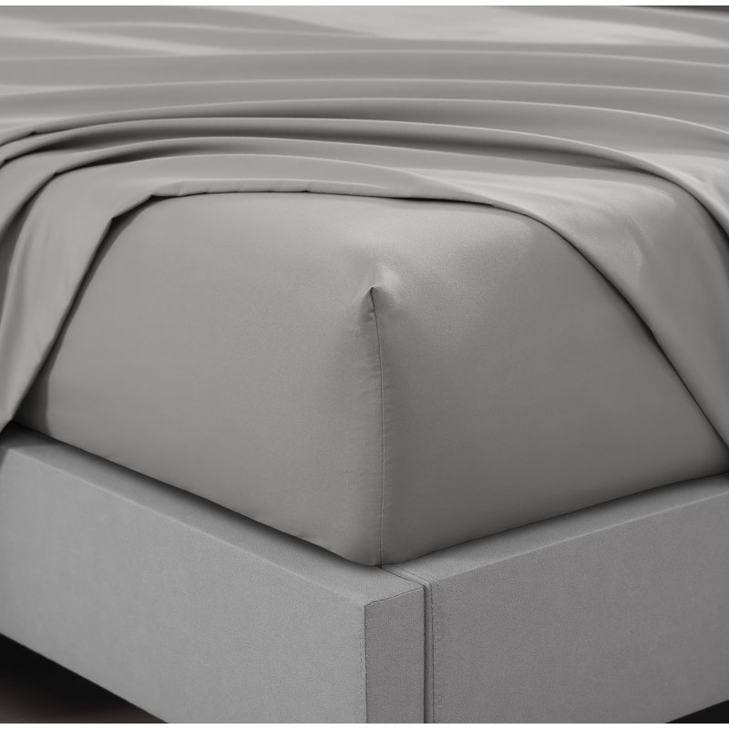 Cooling Threads-4 Pc Solid Cooling Sheet Set, King Sheet Set + 2 Pillowcases, Dark Grey