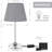Lamas 17.5" Clear Bedside Table Lamp Set