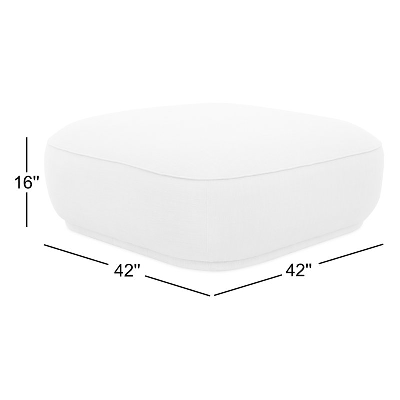 Marion Square Standard Ottoman, White