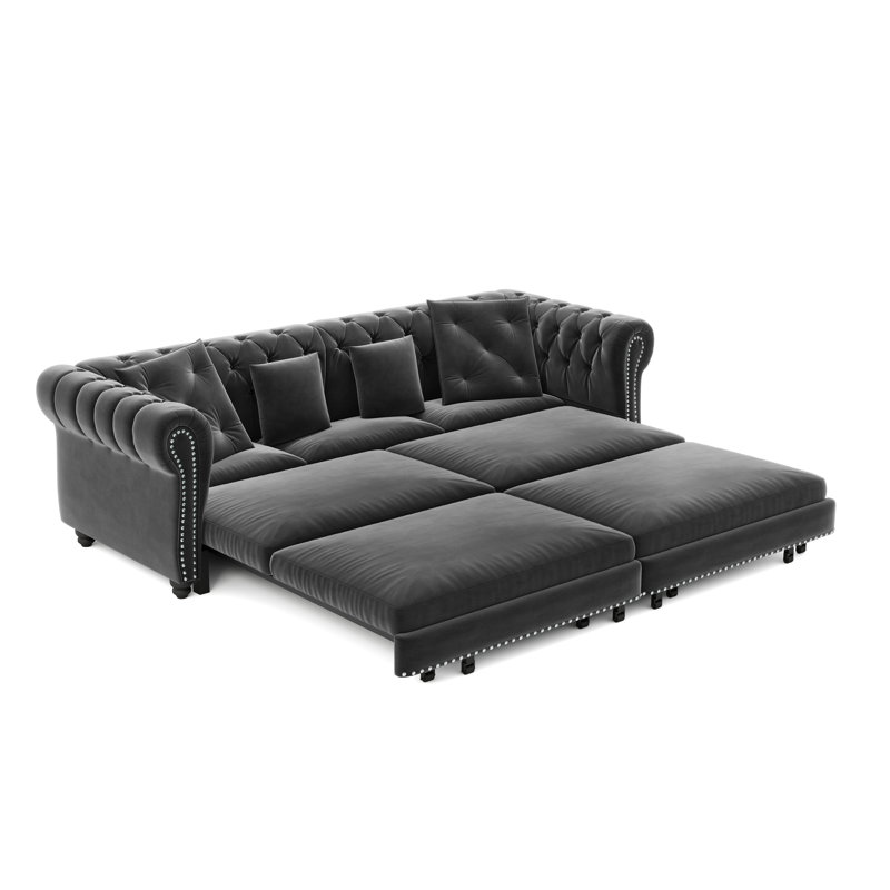 Canapé-lit modulaire 3-en-1 de 89 po Odesser, Gris