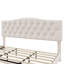 Lit plateforme tapissier avec tête de lit, lattes et support, aucun sommier requis-712046845