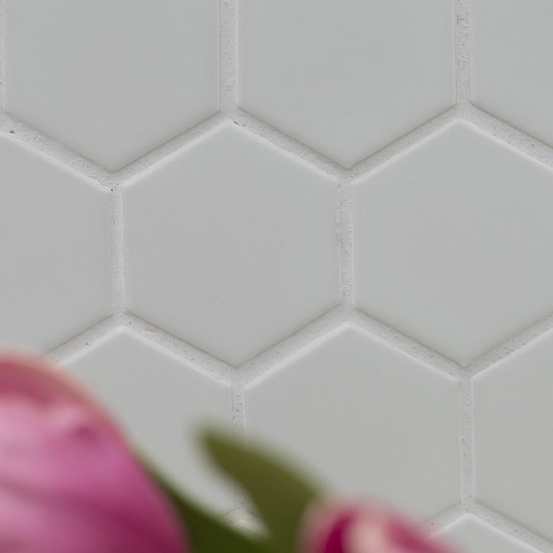 Lume Gray Hexagon 11 in. x 13 in. Matte Porcelain Mosaic Floor and Wall Tile