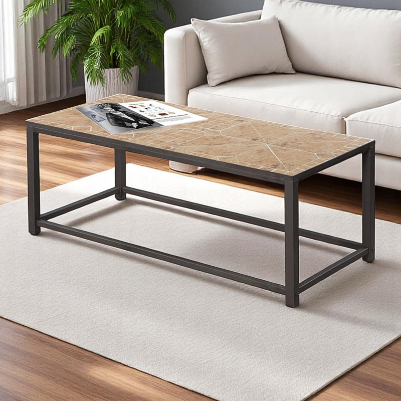 Table basse d'appoint en terre cuite brun clair Jacynda, H 16,78 po x l 41,77 po x P 19,72 po