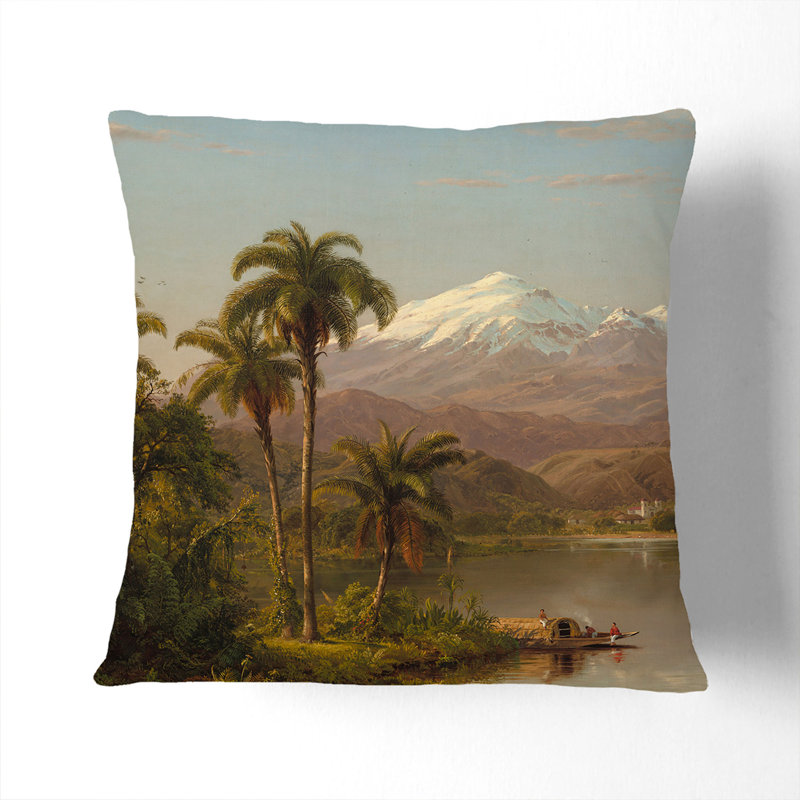 Tamaca Palms Square Throw Cushion, Stone, 55cm H x 55cm W x 20cm D