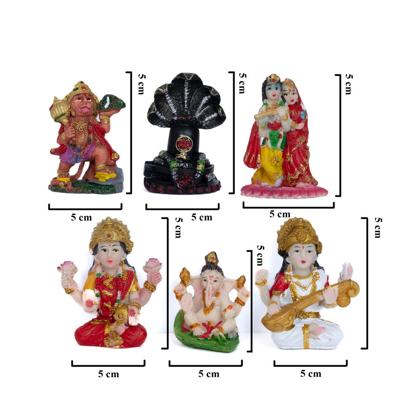 Figurines de dieux indiens multicolores Folse