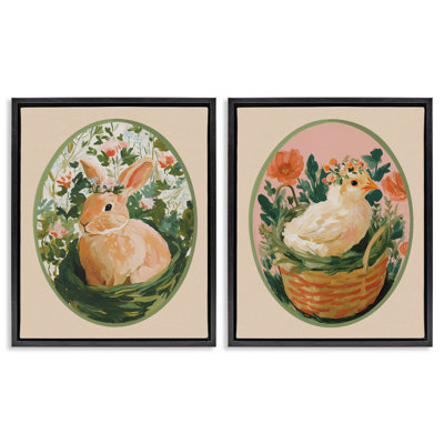 Bloom Nest Animals 2pc Floating Frame Set, design by Yen