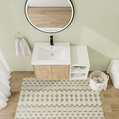 Meuble-lavabo simple avec plateau en résine 35,67 po Troian