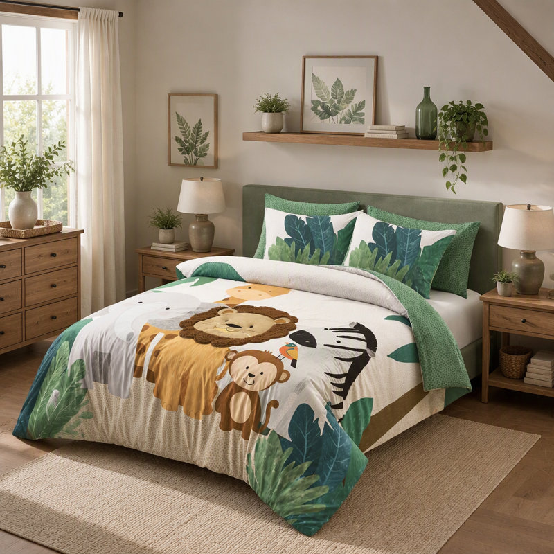 6 PCS Full/Queen Comforter Set, Green