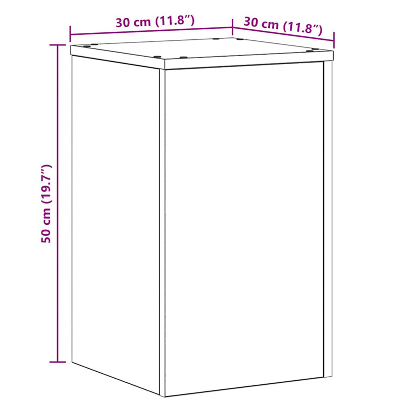 Plant Stand - Set of 2, 19.7" H x 11.8" W x 11.8" D