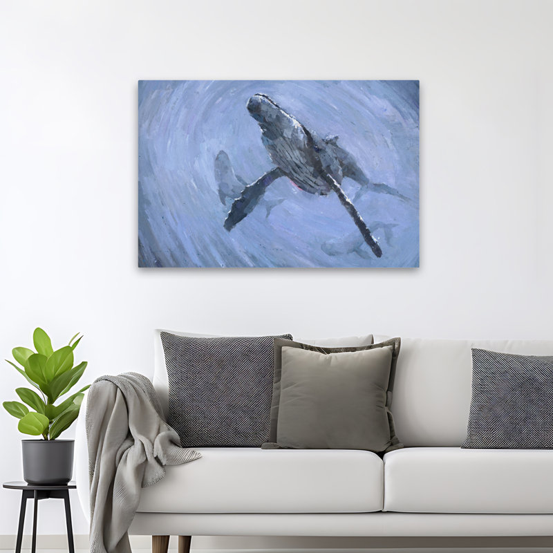Blue Harmony - animaux côtiers, faune, baleines, H 32 po x l 48 po