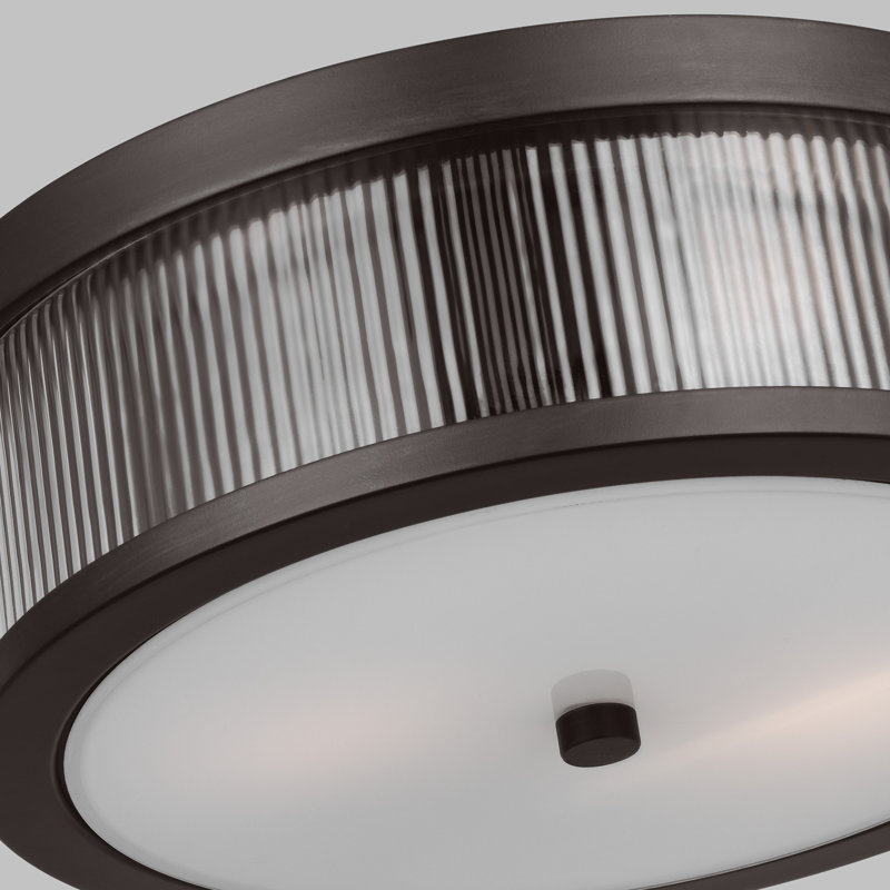 Plafonnier encastré 2 lumières 14 po Bridgwater par Chapman & Myers, Fer vieilli