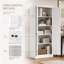 Garde-manger en métal blanc avec portes magnétiques et ancrage mural, hauteur de 61 pouces avec 4 tablettes réglables, acier thermolaqué pour le rangement de la cuisine-895932621