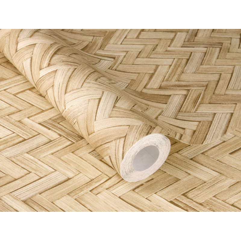 Papier peint Ellery Wheat Herringbone, Brun