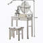 Ensemble coiffeuse et tabouret de maquillage en bois, mauve-968750255