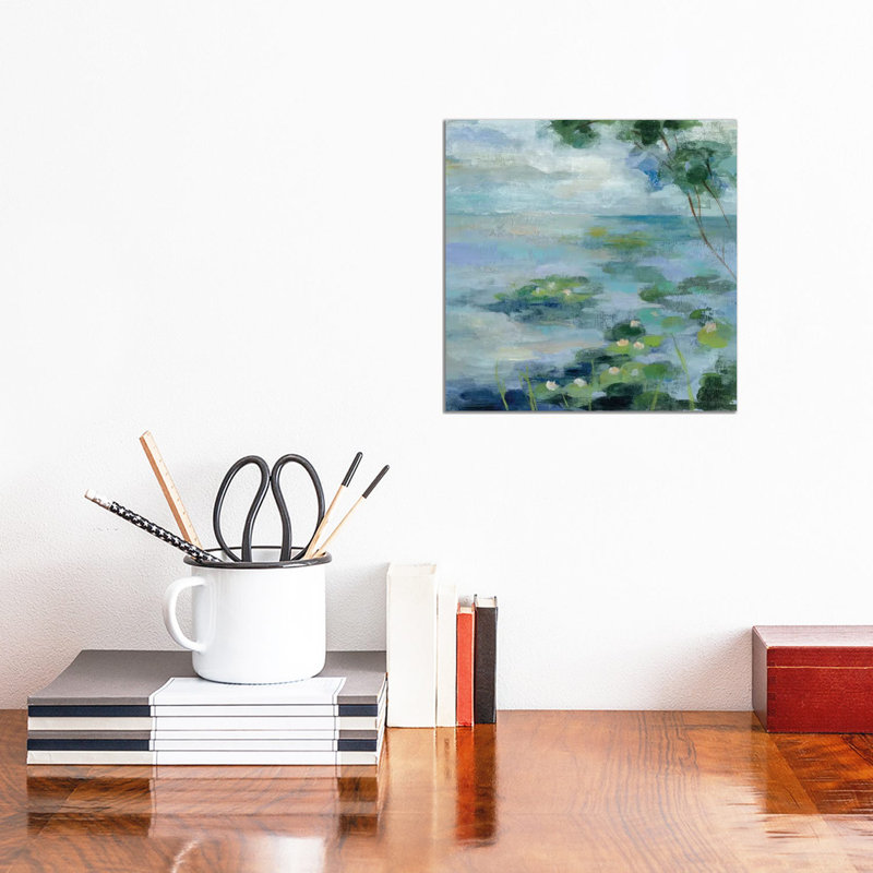 «Lily Pond II» par Silvia Vassileva - reproduction d'art, H 12 po x l 12 po x P 0,75 po, Toile tendue, Aucun mat