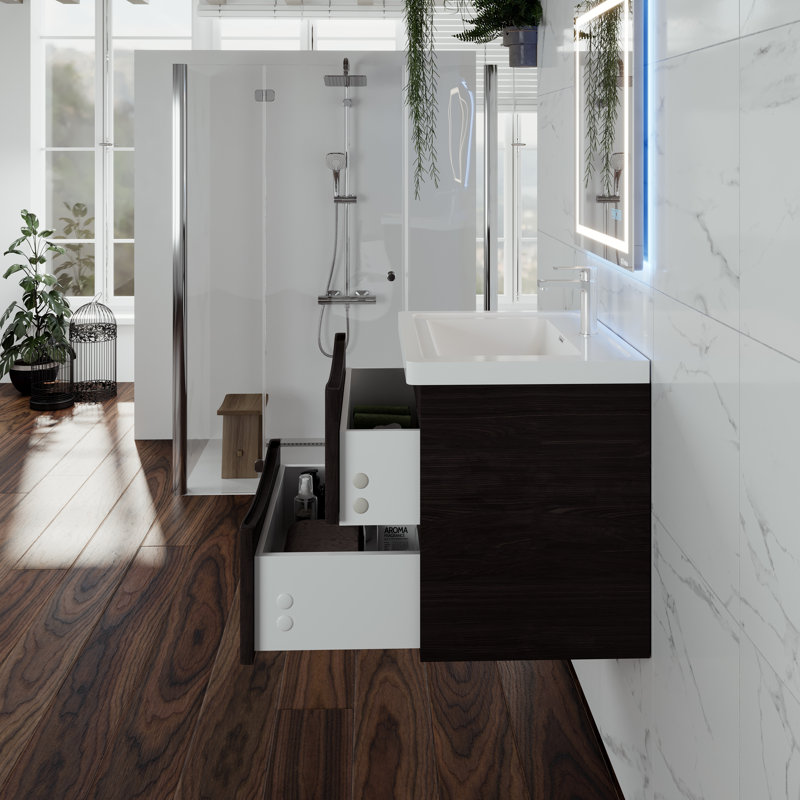 Ensemble de meuble-lavabo simple 24 po Firkins, Châtaignier
