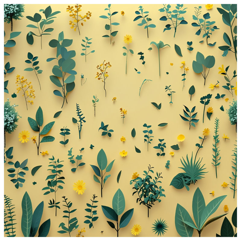 Tapisserie florale - Décoration murale nature, H 104 po x 88 avec 4 œillets