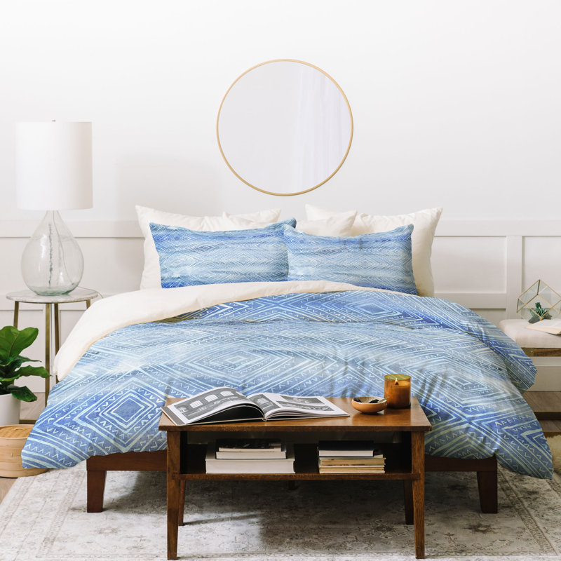 Eclectic Polyester Geometric Shapes Duvet Cover, King Duvet Cover + 2 King Shams